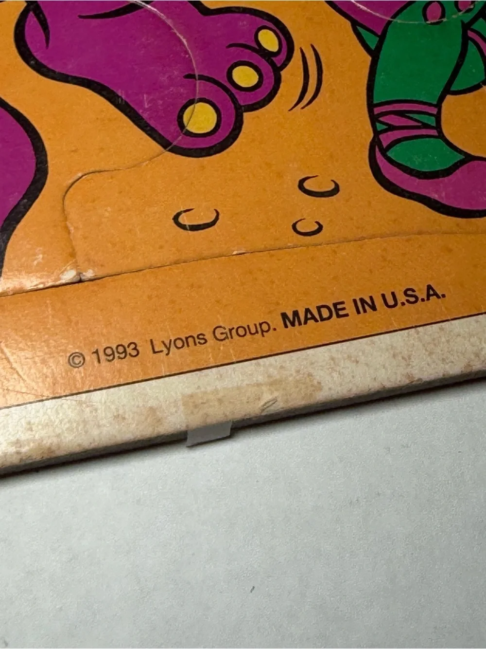 Vintage 90s Barney Lyons Group Wooden Preschool Toddler Puzzles 1993 1994